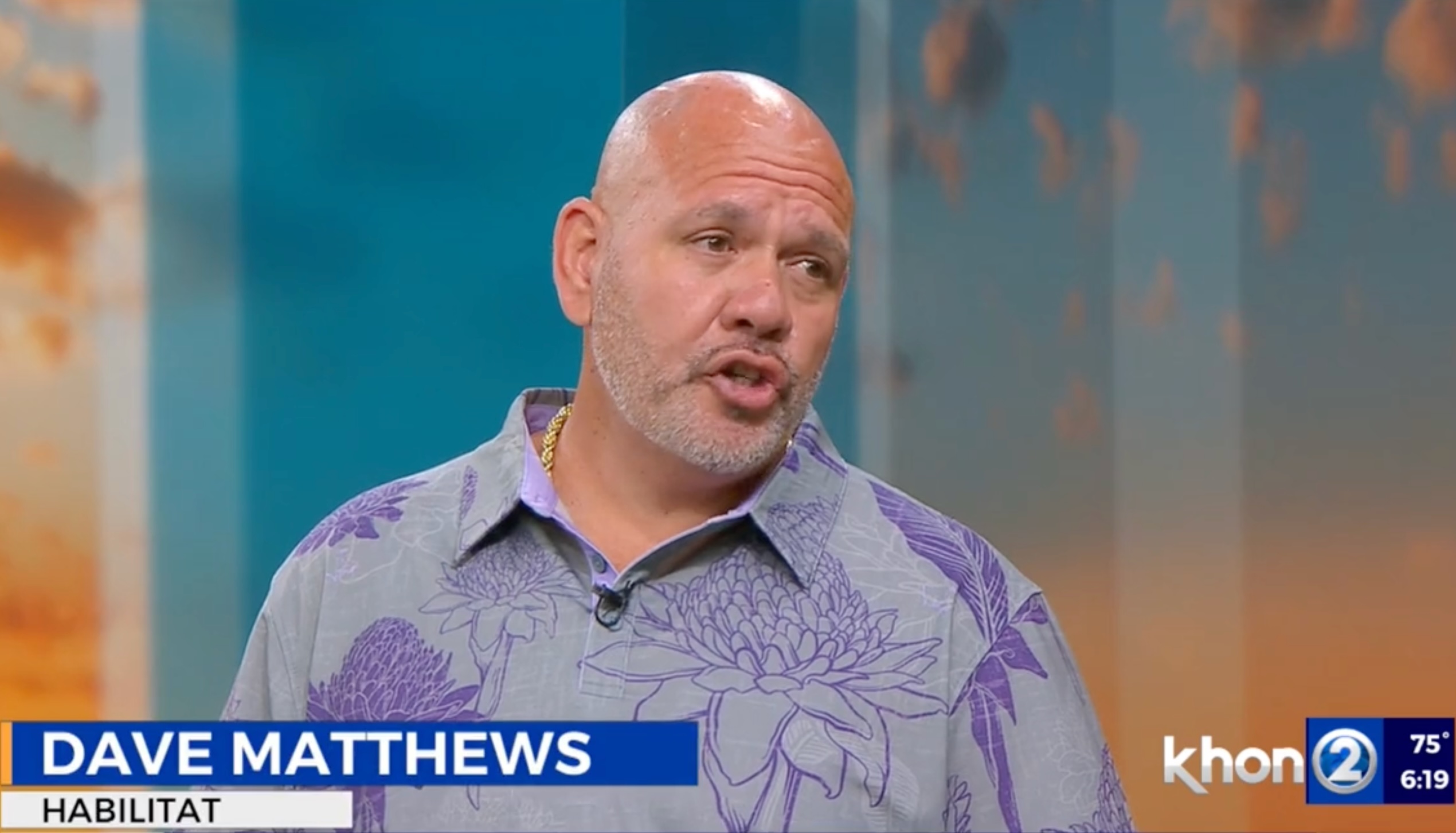 Dave Matthews from Habilitat is interviewed in the studio at KHON